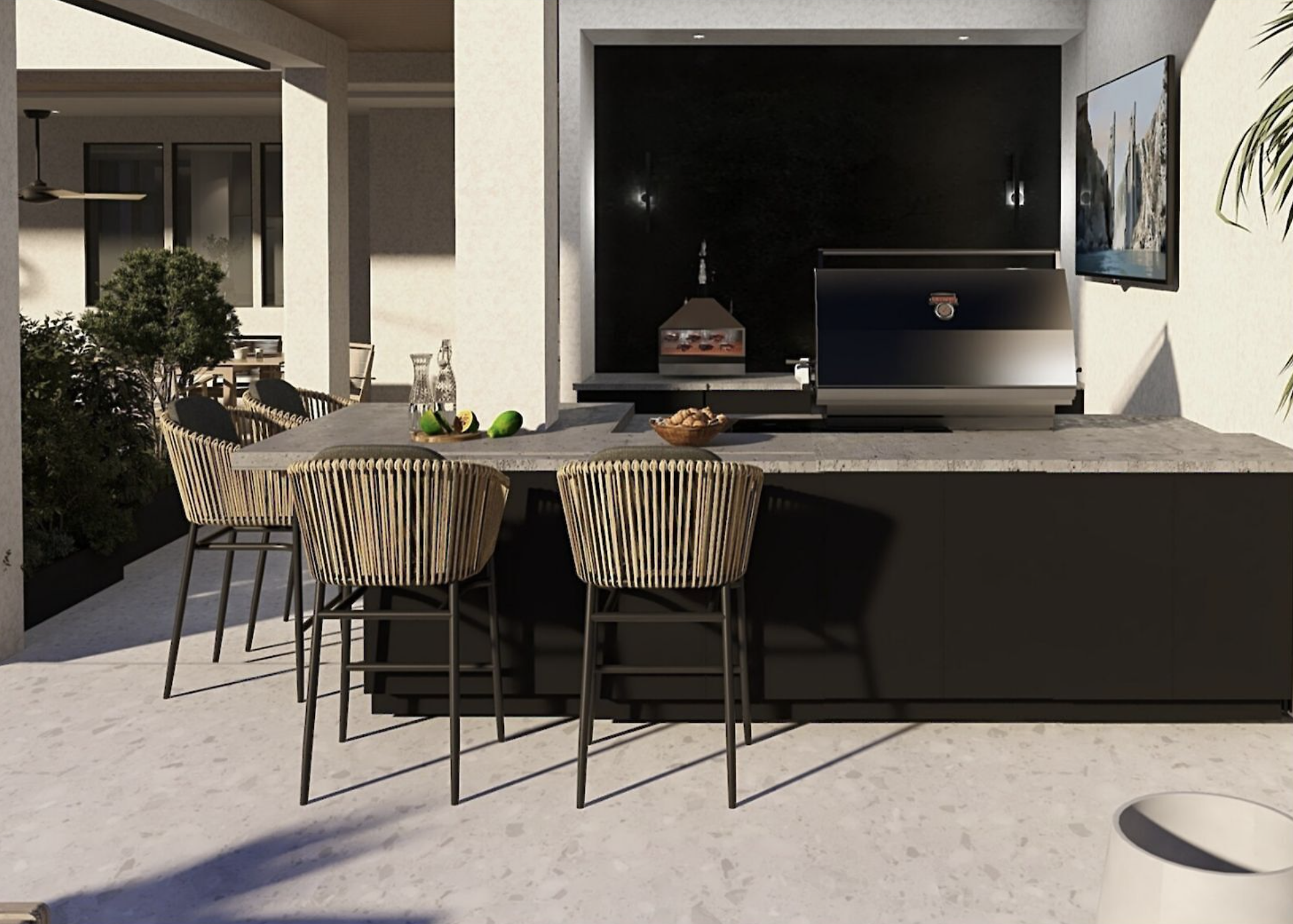outdoor kitchen design Charlotte NC by Gracious Home Interiors of Waxhaw NC